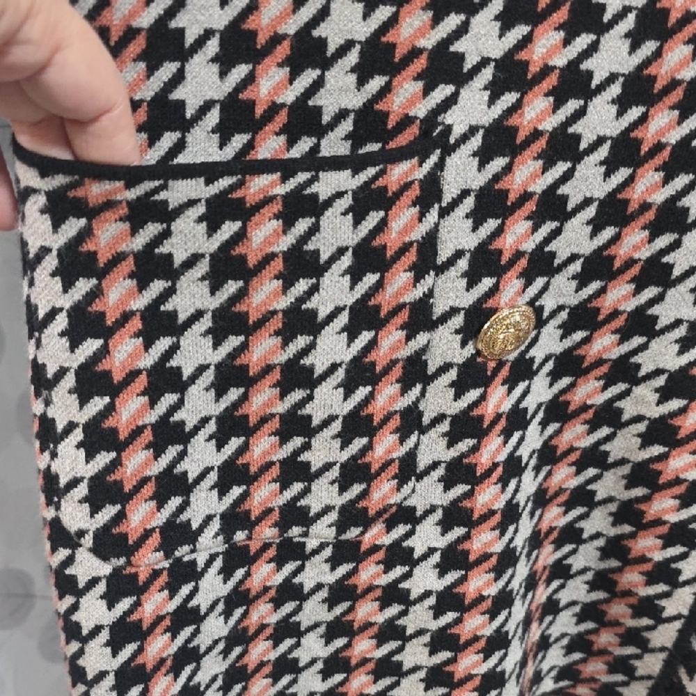Joie Houndstooth Double Breasted Knit Blazer - M - Picture 6 of 9
